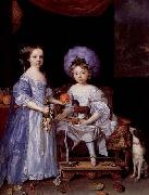 John Michael Wright Painting by John Michael Wright of Catherine Cecil and James Cecil, oil painting picture wholesale